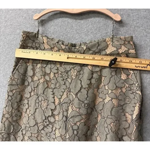 Feather Bone Anthropologie Gray Floral Lace Wide Leg Pull-On Pants Size XS - Picture 9 of 11